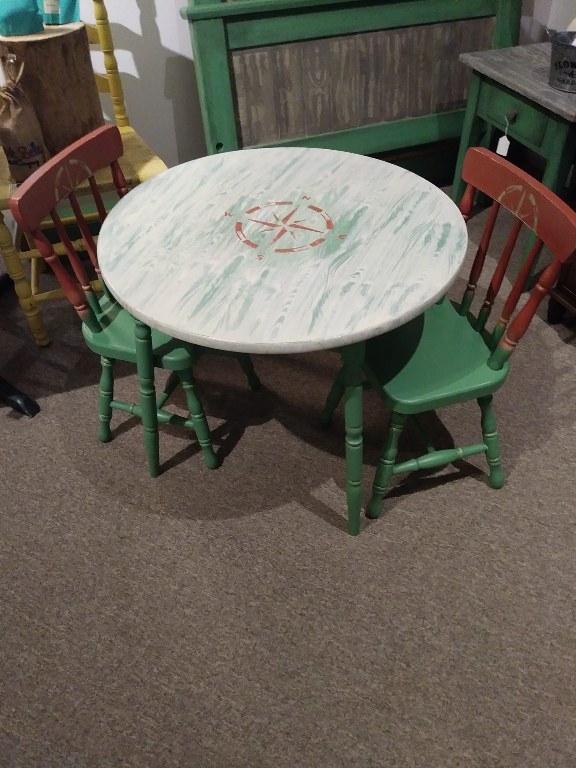painted childrens table and chairs